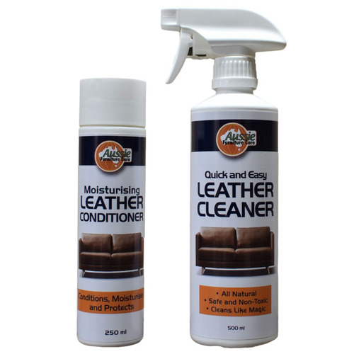 AussieFurnitureCare 2 Piece Furniture Leather Cleaner Conditioner Set   2 Piece Furniture Leather Cleaner   Conditioner Set 