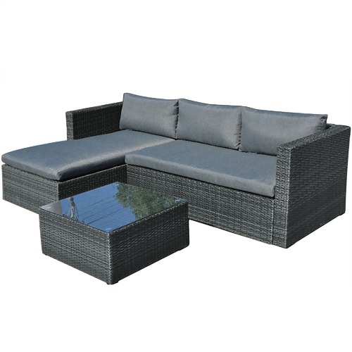 3 Seater Malibu Outdoor Sofa Table Set Temple Webster