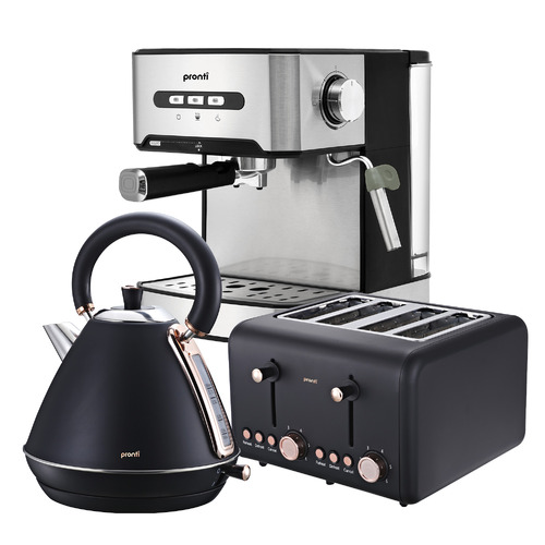 3 Piece Xavier Toaster, Kettle & Espresso Machine Set