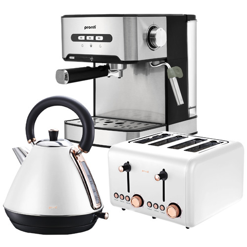 3 Piece Xavier Toaster, Kettle & Espresso Machine Set