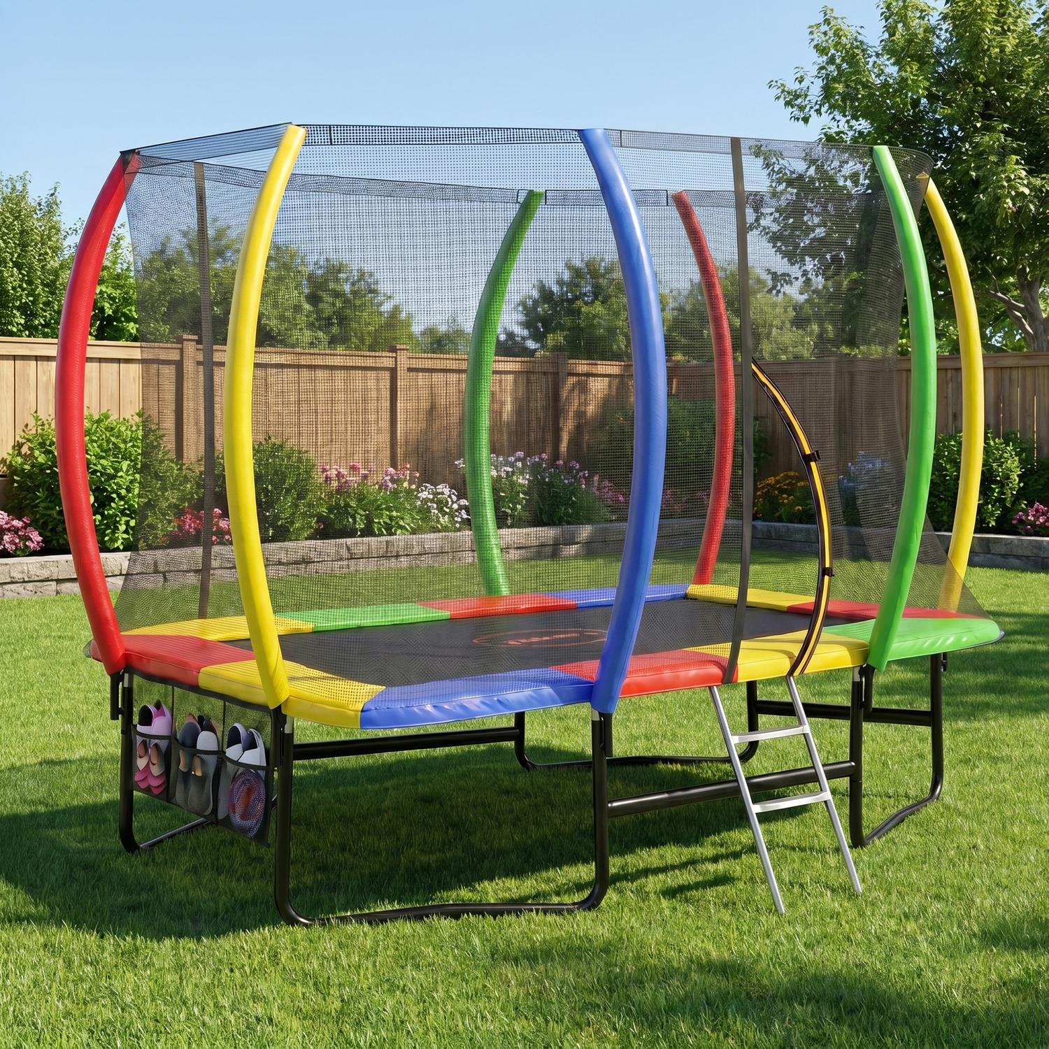 Kahuna 9ft Steel Trampoline with Basketball Set