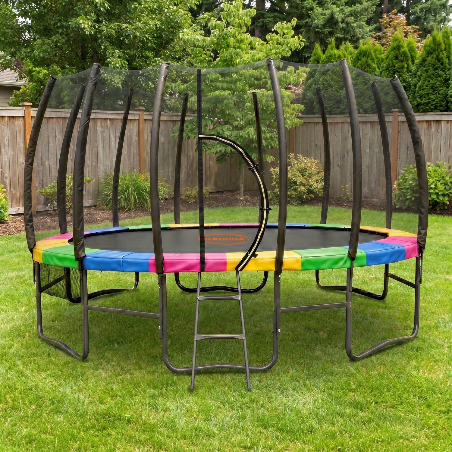 Kahuna Springless Trampoline with Basketball Set