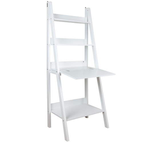 Kodu White Ladder Shelf with Fold-Down Desk & Reviews | Temple & Webster