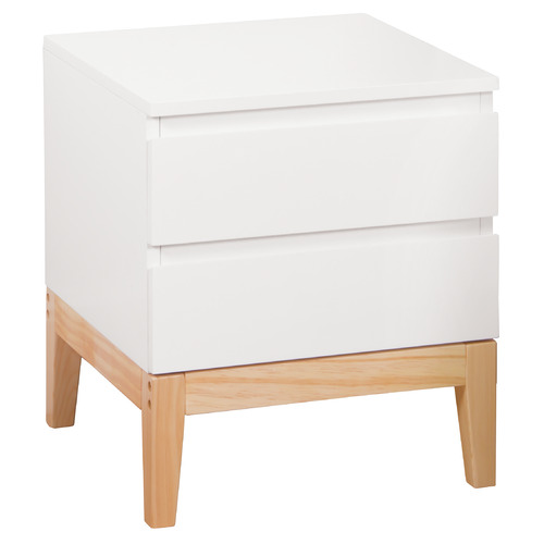 Kodu White Arctic 2 Drawer Bedside Table Temple & ster