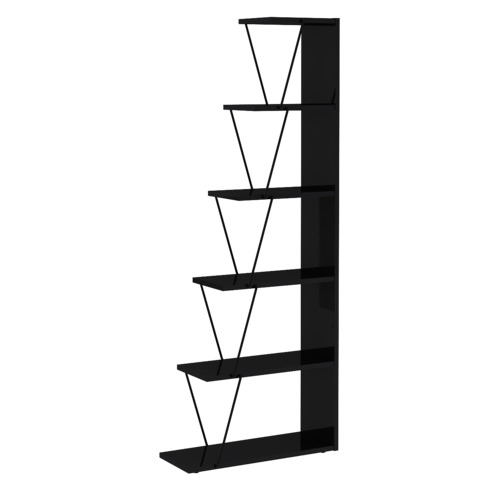 Core Living Damia 5 Tier Ladder, Tall Black Ladder Bookcase