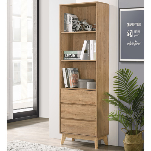 Natural Anderson 3 Shelf Bookcase
