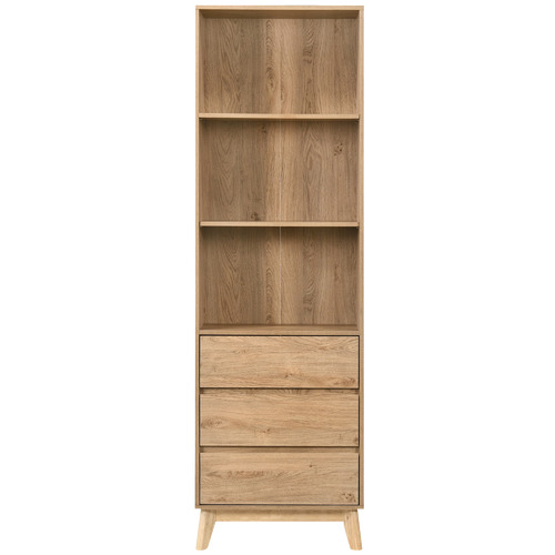 Core Living Natural Anderson 3 Shelf Bookcase | Temple & Webster