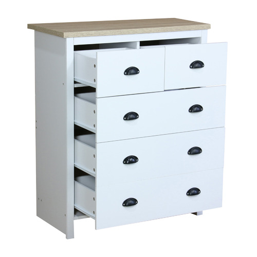 Core Living White & Natural East Hastings Chest Of Drawers Temple