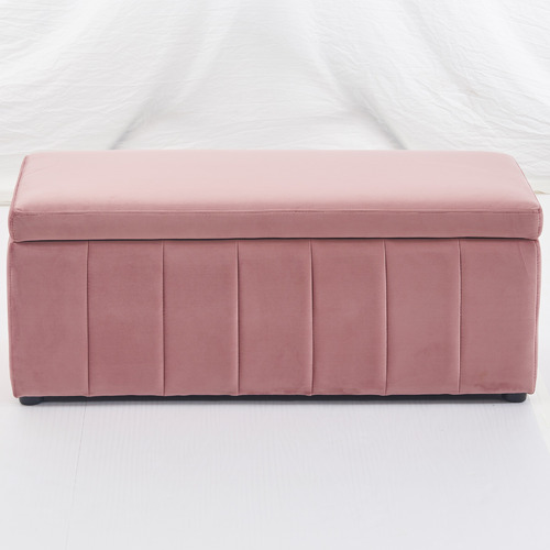 Core Living Beryl Velvet Storage Ottoman Bench Temple & ster