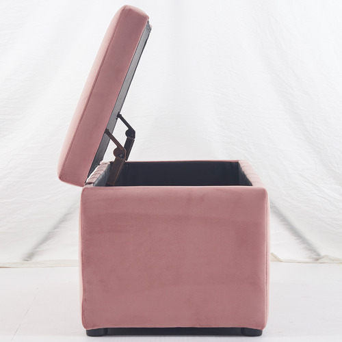 Core Living Beryl Velvet Storage Ottoman Bench Temple & ster