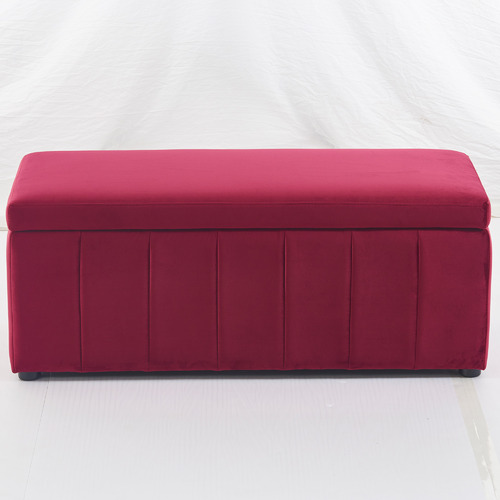Core Living Beryl Velvet Storage Ottoman Bench Temple & ster