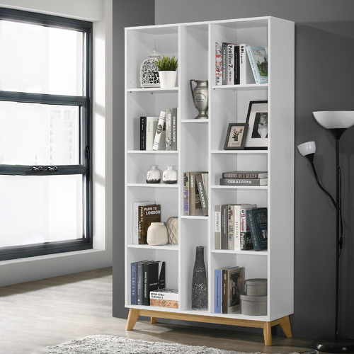 Tall White Anderson Bookcase Temple, Tall White Book Shelves