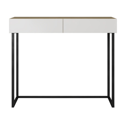 Core Living Natural & White Moore Console Table | Temple & Webster