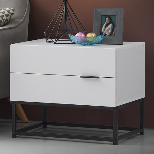 Core Living White Jeremy Bedside Table Temple & ster