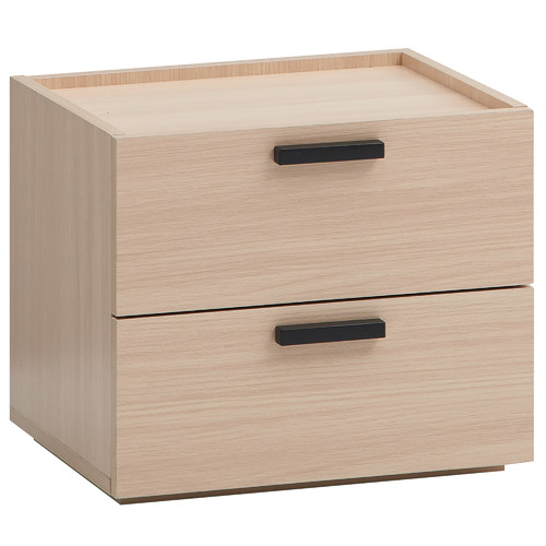 Core Living Light Oak Marriott 2 Drawer Bedside Table | Temple & Webster