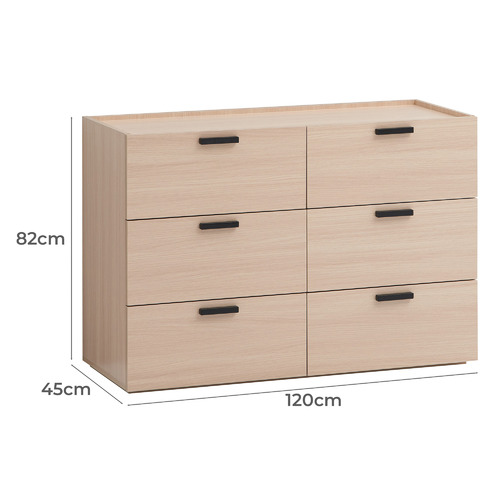 Light Oak Marriott 6 Drawer Chest