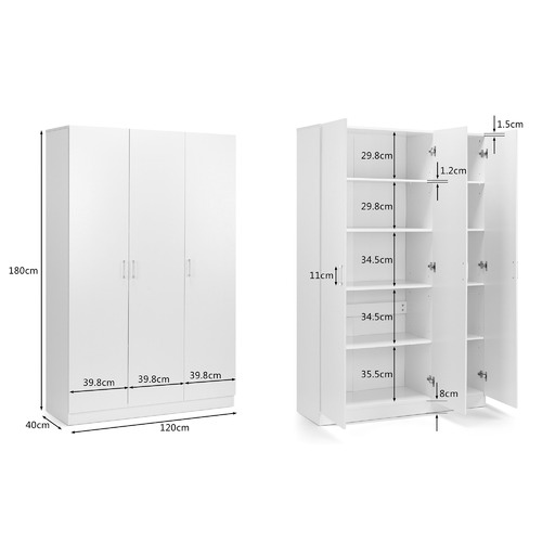 Core Living Vanica 3 Door Storage Cupboard | Temple & Webster