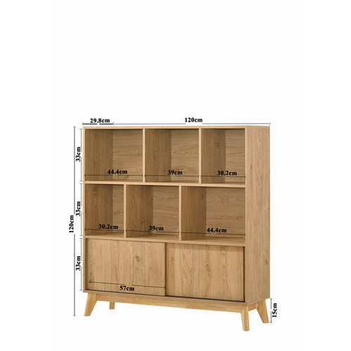 Anderson 6 Shelf Multi-Functional Display Cabinet