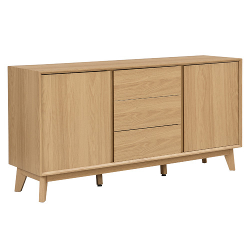 Core Living Natural Montano 3 Drawer Sideboard | Temple & Webster