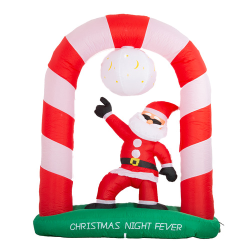Disco Santa Inflatable Christmas Decoration with LED Temple & ster