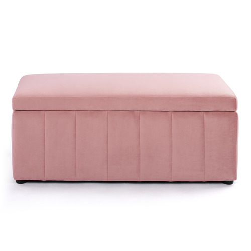 Core Living Beryl Velvet Storage Ottoman Bench Temple & ster