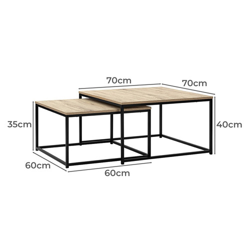 Core Living 2 Piece Elliot Nesting Coffee Table Set Temple & ster