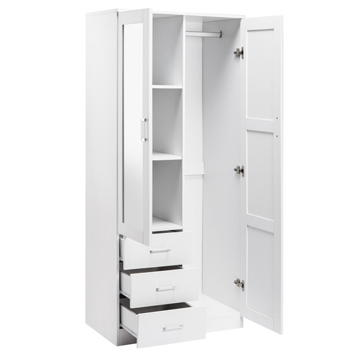 Core Living White Morana 2 Door 3 Drawer Wardrobe | Temple & Webster