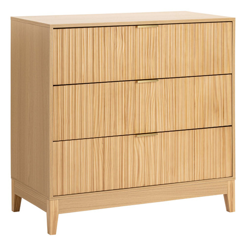 Core Living Decoris 3 Drawer Ribbed Chest | Temple & Webster