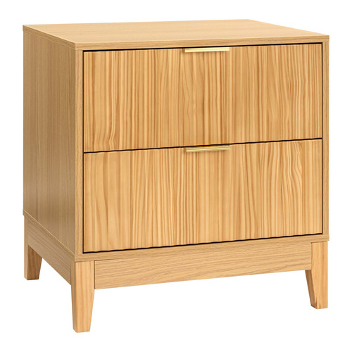 Core Living Decoris 2 Drawer Ribbed Bedside Table | Temple & Webster