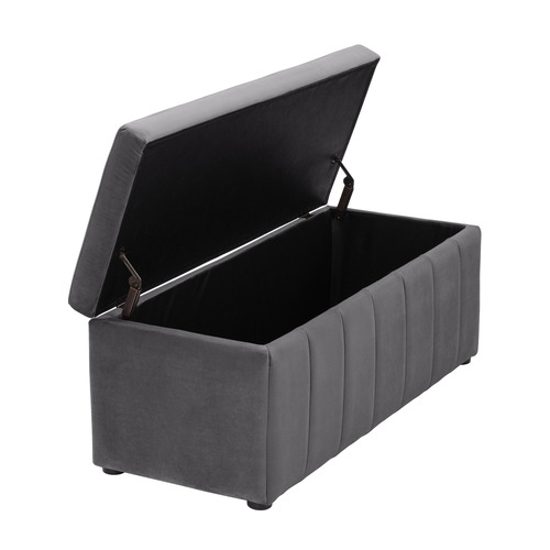 Core Living Beryl Velvet Storage Ottoman Bench Temple & ster