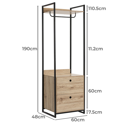 Hensley 2 Drawer Open Wardrobe