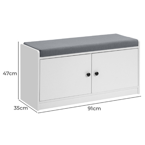 Core Living Sloane 2 Door Shoe Storage Bench | Temple & Webster