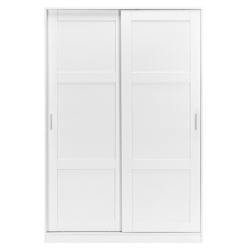 Core Living White Morana 4 Shelf Sliding Doors Wardrobe | Temple & Webster