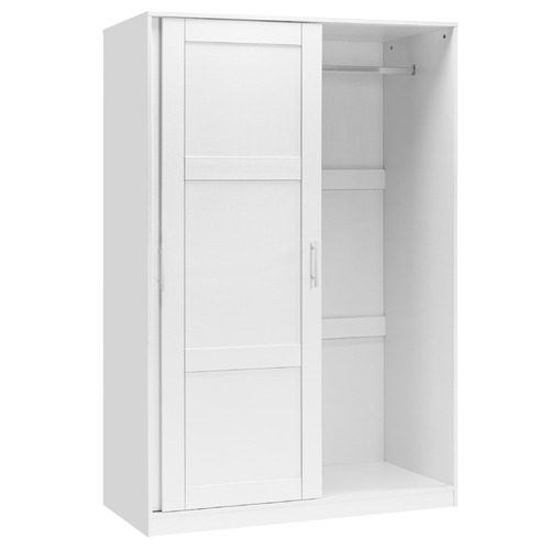 White Morana 4 Shelf Sliding Doors Wardrobe