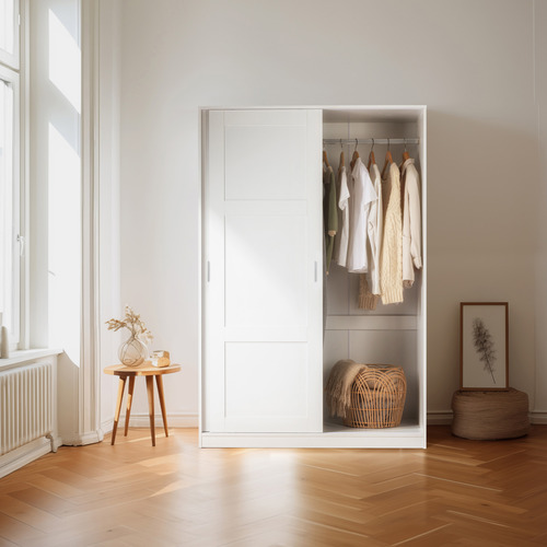 White Flair 4 Shelf Wardrobe