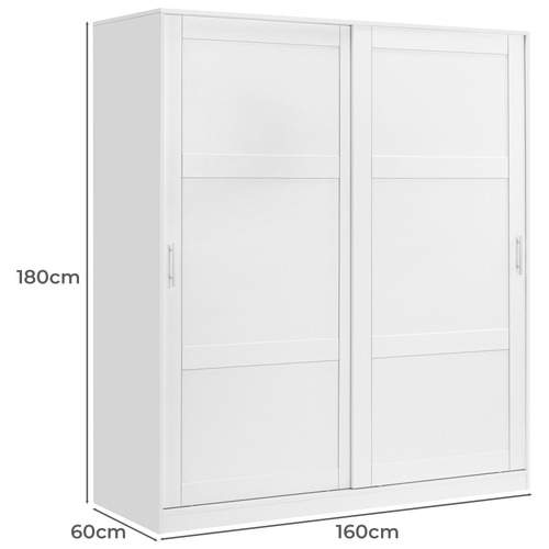 White Flair 2 Drawer Wardrobe