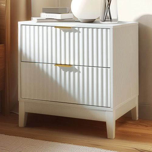 Decoris-2-Drawer-Ribbed-Bedside-Table