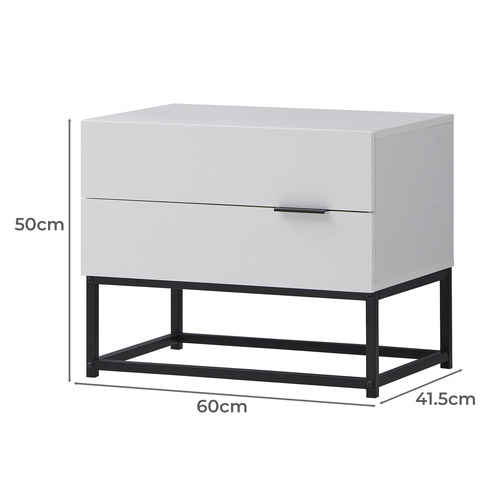 White Jeremy Bedside Table