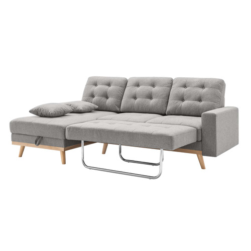 Curtis 3 Seater Upholstered Storage Sofa Bed with Chaise