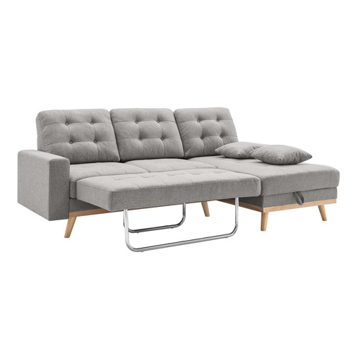 Curtis 3 Seater Upholstered Storage Sofa Bed with Chaise