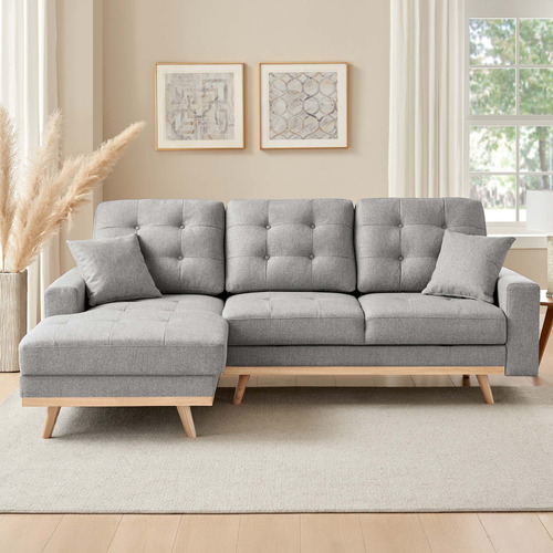 Curtis 3 Seater Upholstered Storage Sofa Bed with Chaise
