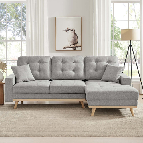 Curtis 3 Seater Upholstered Storage Sofa Bed with Chaise