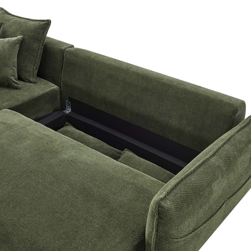 Thomas 3 Seater Upholstered Storage Sofa Bed with Chaise