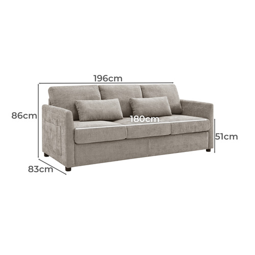 Saule 3 Seater Upholstered Storage Sofa