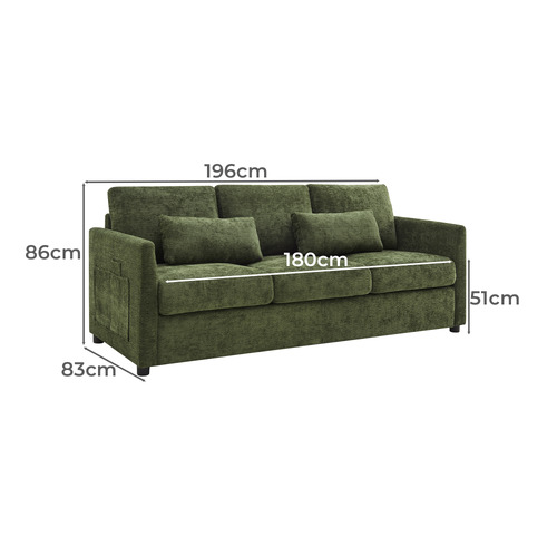Saule 3 Seater Upholstered Storage Sofa