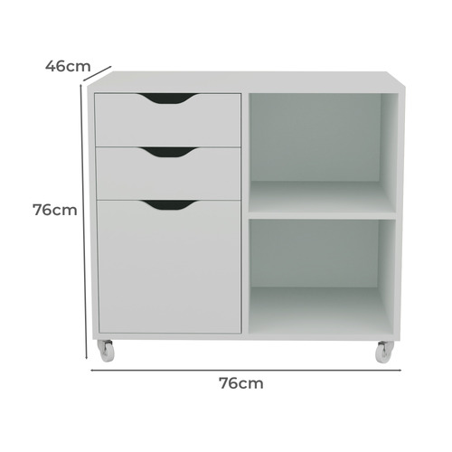 Reuben 3 Drawer 2 Shelve Filing Cabinet