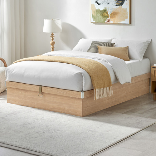 Natural Merlin Gas Lift Storage Bed Frame