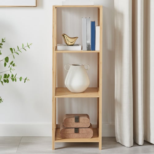 Mirella 3 Tier Bamboo Wood  Shelving Unit