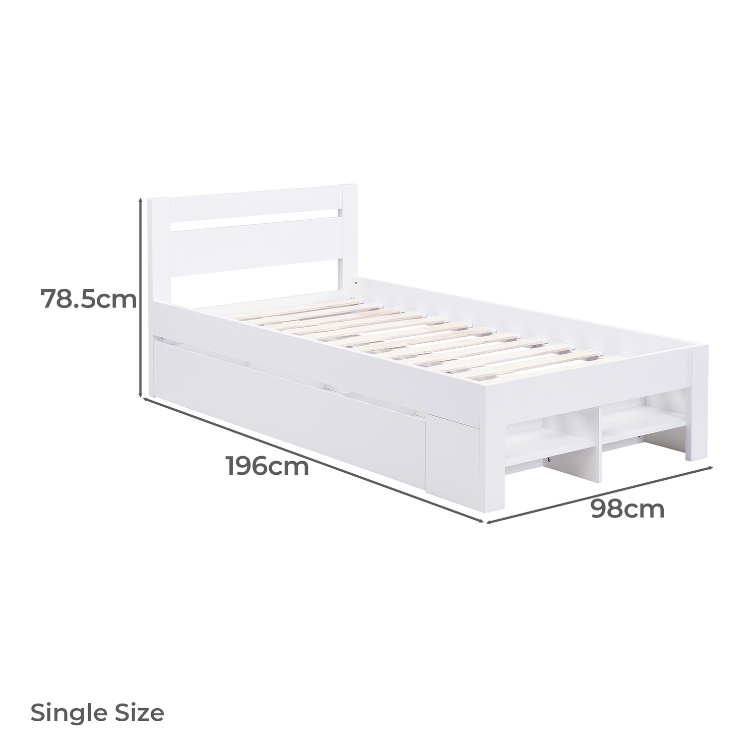 Eira Bed Frame with Pull Out Drawer