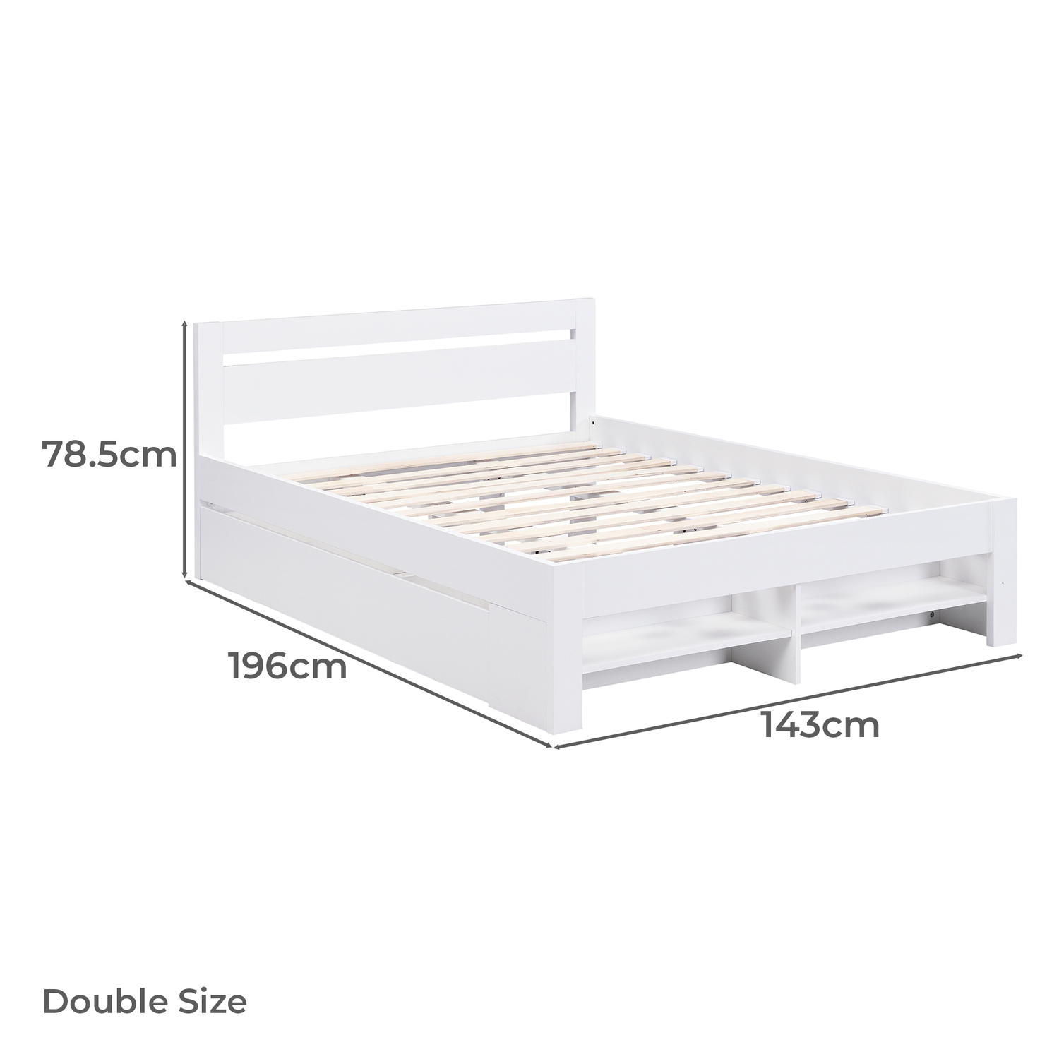 Eira Bed Frame with Pull Out Drawer